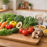 新鮮な野菜とミールキットの材料