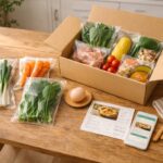 朝のキッチンの食材準備