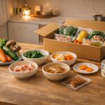 夕方のキッチンと食材の準備