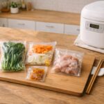 昼間のキッチンでの食材準備