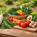 新鮮なオーガニック野菜の盛り合わせ